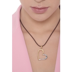 Colgante corazón en Oro Amarillo y Blanco 18k 2