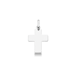 Colgante de cruz rectangular en oro blanco 18k
