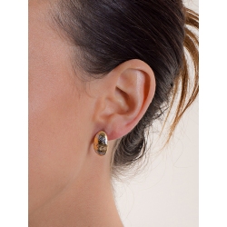 Pendientes ovalados en oro rosa, blanco y amarillo de 18k 2