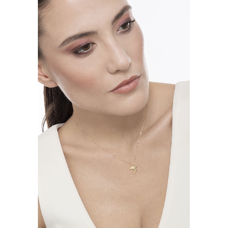 Collar delfin en oro amarillo 18k
