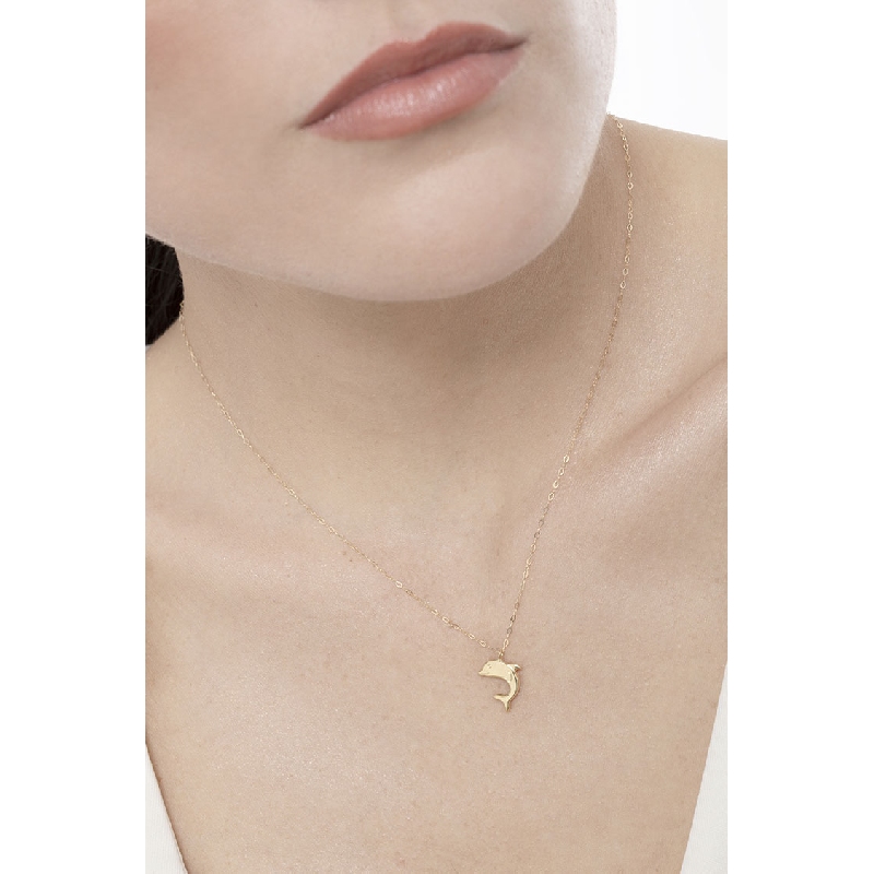 Collar delfin en oro amarillo 18k