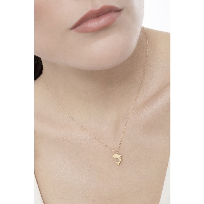 Collar delfin en oro amarillo 18k