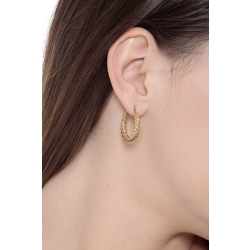 Pendientes a aro estilo torchon en oro amarillo  2
