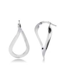 Pendientes ondulados en oro blanco de 18k