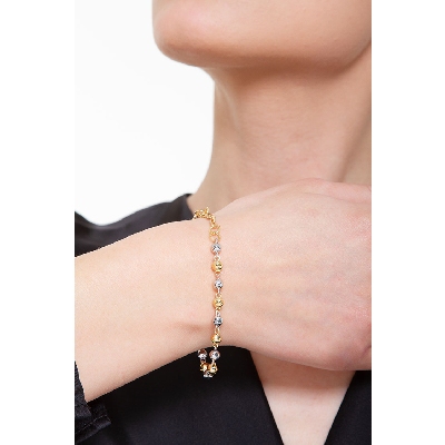 Pulsera fantasía de mujer en oro amarillo y blanco 18k