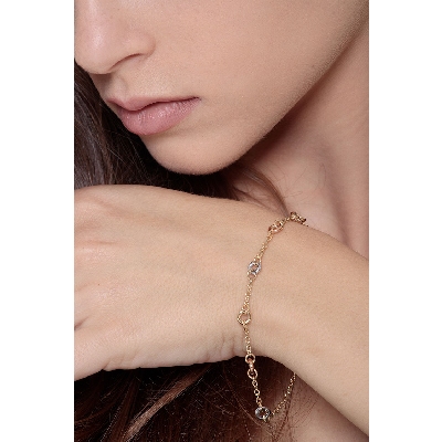  Pulsera fantasía para mujer en 3 oros 18k