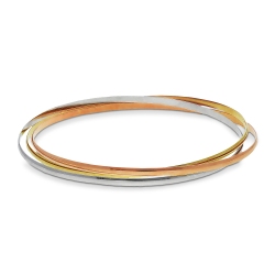 Brazalete rígido fantasía para mujer por tres anillos cm 18