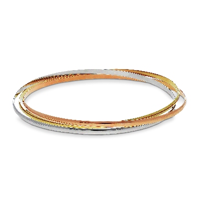 Brazalete rígido fantasía para mujer por tres anillos cm 18