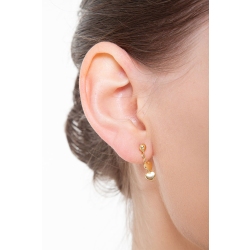 Pendientes en oro amarillo 750 con corazón 2