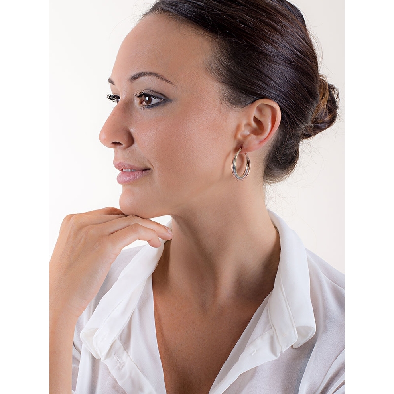 Aros Entretejidos en Oro Blanco, Rosa y Amarillo 18k