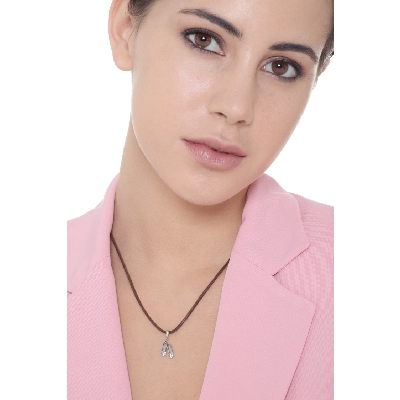 Colgante zapatillas de danza en oro blanco 18K con circonitas