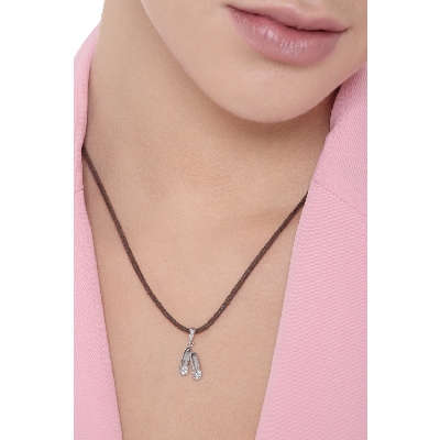 Colgante zapatillas de danza en oro blanco 18K con circonitas