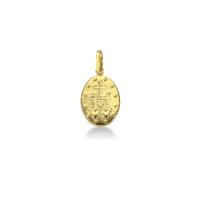 Colgante religioso Oro Amarillo 18k figura de la Virgen