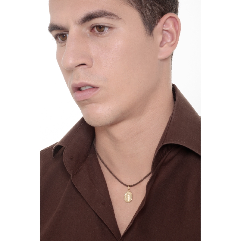 Colgante religioso Oro Amarillo 18k figura de la Virgen