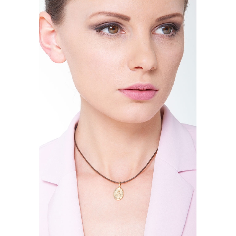 Colgante religioso Oro Amarillo 18k figura de la Virgen