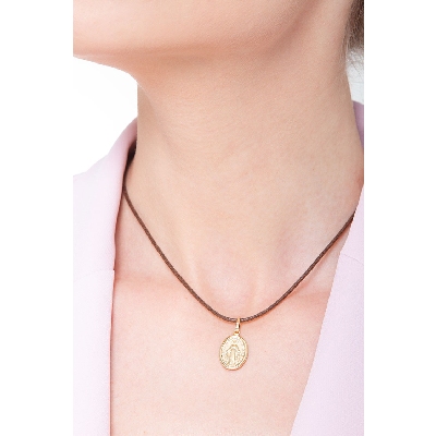 Colgante religioso Oro Amarillo 18k figura de la Virgen