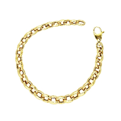 Pulsera de cadena rolo de oro amarillo de 18k