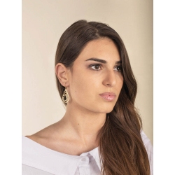 Pendientes en Oro Amarillo 18k con Colgantes de Rombo  2