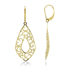 Pendientes en Oro Amarillo 18k con Colgantes de Rombo