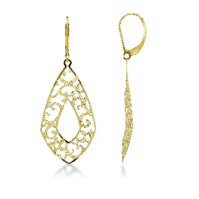 Pendientes en Oro Amarillo 18k con Colgantes de Rombo 