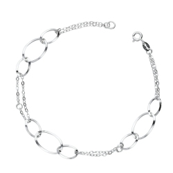 Pulsera en oro blanco de 18k con eslabones ovalados