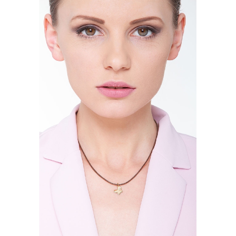 Colgante mariposa en oro amarillo 750 con circonitas