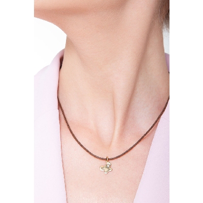 Colgante mariposa en oro amarillo 750 con circonitas