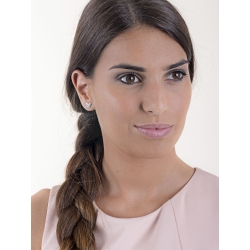 Pendientes mariposa en oro blanco 18k con tres circonitas 2