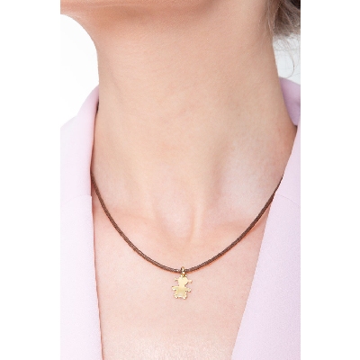 Colgante Silueta Niña en Oro Amarillo 18k