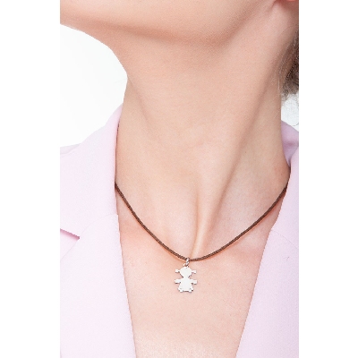 Colgante niña oro blanco 18k