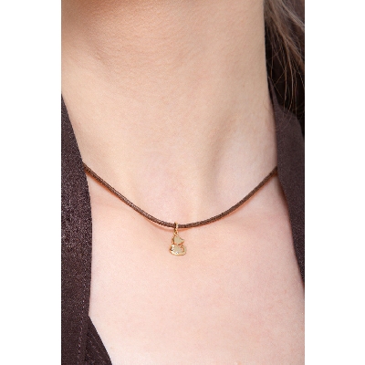 Colgante gato Oro Amarillo 18k con circonitas