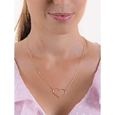 Collar con corazón en oro amarillo de 18k 
