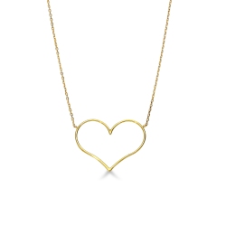 Collar con corazón en oro amarillo de 18k