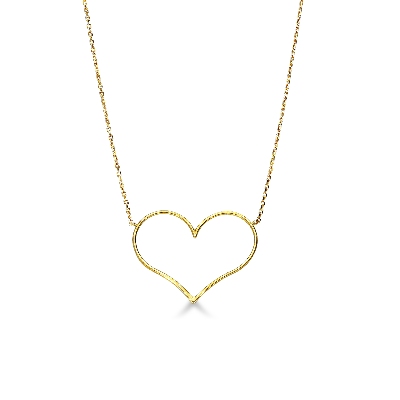 Collar con corazón en oro amarillo de 18k 