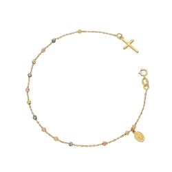 Pulsera en 3 oros de 18k con Inserciones
