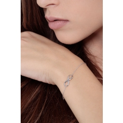 Pulsera fantasía mujer en oro blanco 18K  infinito 2