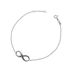 Pulsera fantasía mujer en oro blanco 18K  infinito