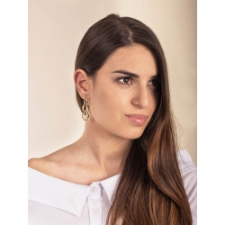 Pendientes de cadena en oro amarillo 18k, diamantados, colgantes e intrecciados 2