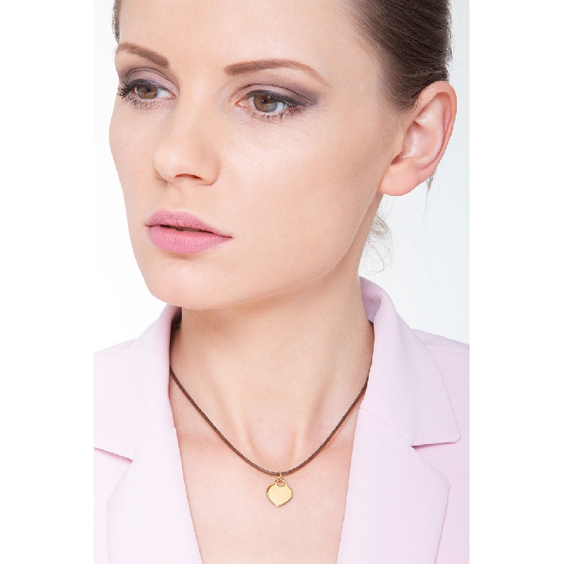 Colgante corazón plano en oro amarillo 18k