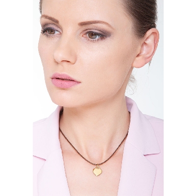 Colgante corazón plano en oro amarillo 18k