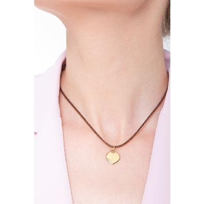 Colgante corazón plano en oro amarillo 18k