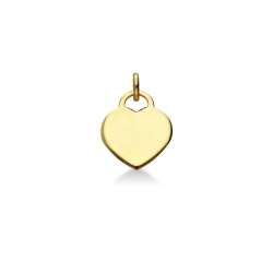 Colgante corazón plano en oro amarillo 18k