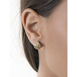 Pendientes ovalados en oro amarillo y blanco 18k diamantado 2