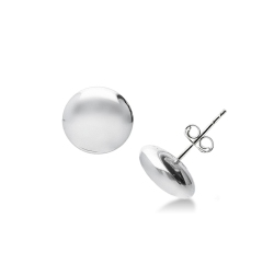 Pendientes de botón en oro blanco 18k