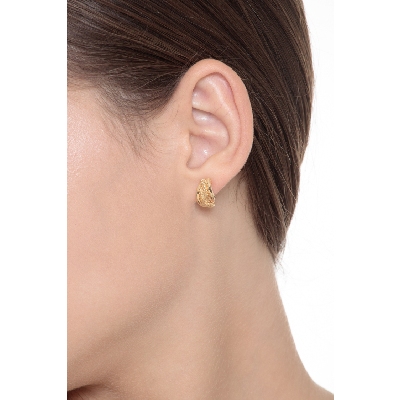 Pendientes en oro amarillo 18k ondulados
