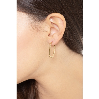 Pendientes rectangulares en oro amarillo de 18 quilates