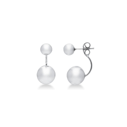 Pendientes esféricos en oro blanco 18k