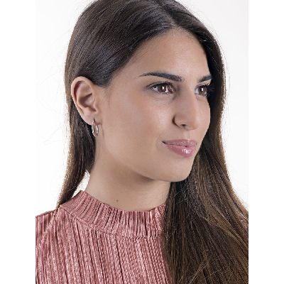  Pendientes Ovalados Pequeños en Oro Blanco 18k