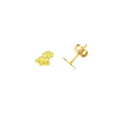 Pendientes de oro amarillo 18k perrito