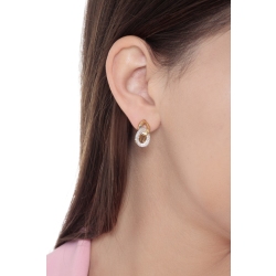 Pendientes en oro amarillo y blanco de 18 quilates con circonitas 2